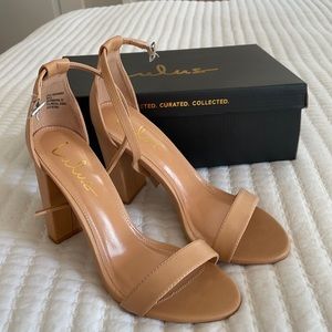Lulus Hazelnut strap heels